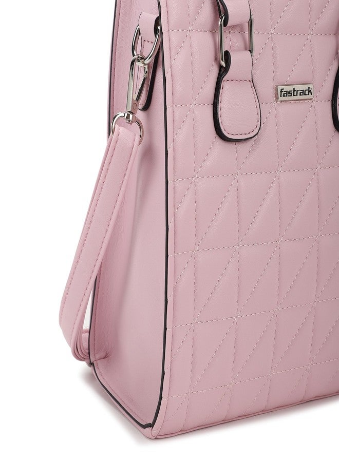 Fastrack Quilted Satchel | Faux-Leather Women’s satchl | Satchel bag with Detachable Sling & Utility Pockets - Image 5
